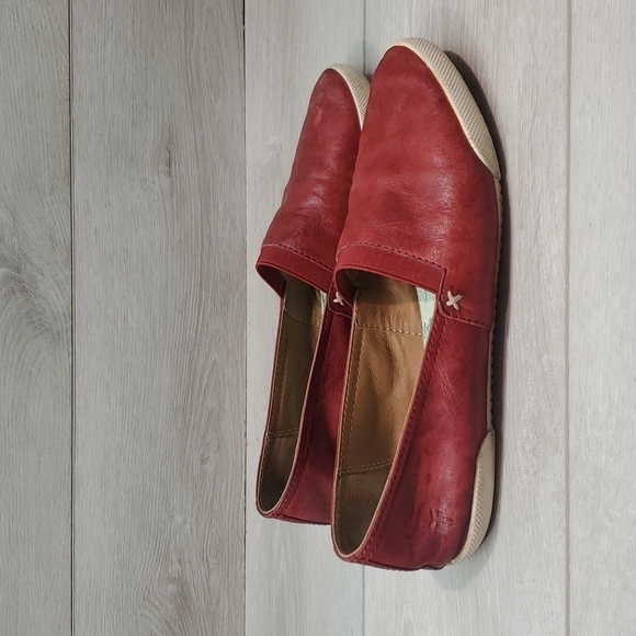Frye Womens Melanie  Leather Burn red  Comfort Loafer Flats shoes sz 8M - Picture 3 of 15